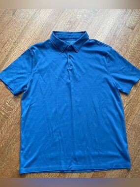 Charles Tyrwhitt London Men’s Large Blue Polo Shirt Short Sleeve Stretch Cotton